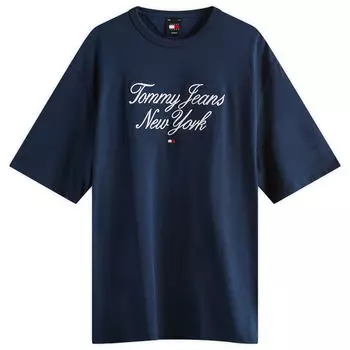 Футболка Tommy Jeans Luxe Serif Ny, темно-синий
