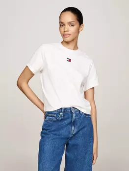 Футболка Tommy Jeans Regular Fit, экрю