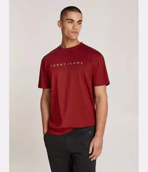 Футболка Tommy Jeans Regular Fit с короткими рукавами, красный