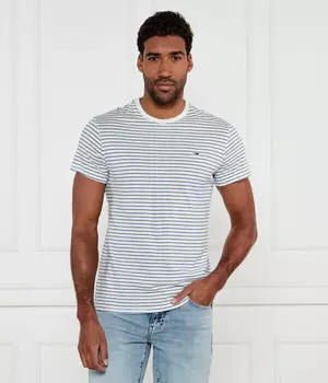 Футболка Tommy Jeans Regular Fit в полоску, белый / синий