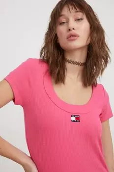 Футболка Tommy Jeans, розовый