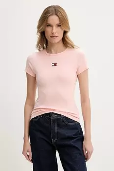Футболка Tommy Jeans, розовый
