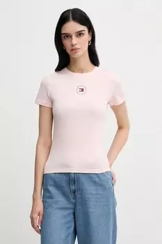 Футболка Tommy Jeans, розовый