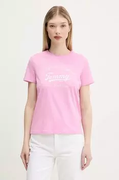 Футболка Tommy Jeans, розовый