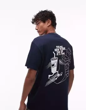 Футболка Tommy Jeans с графическим принтом скейтера темно-синего цвета