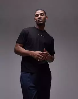 Футболка Tommy Jeans с маленьким линейным логотипом черного цвета