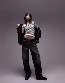 Футболка Tommy Jeans с надписью «рубчик» в полоску