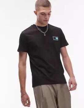 Футболка Tommy Jeans с неоновым логотипом в виде флага, черная