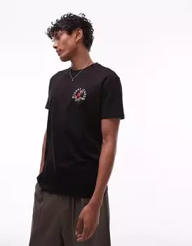 Футболка Tommy Jeans с принтом на левой груди, черного цвета