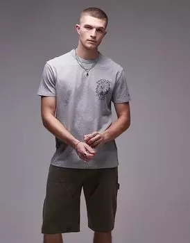 Футболка Tommy Jeans с принтом на спине Fairground серого цвета