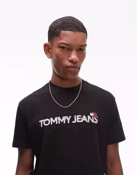 Футболка Tommy Jeans с размытым логотипом черного цвета