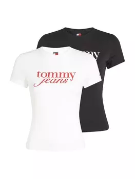 Футболка Tommy Jeans Shirt ESSENTIAL, черный/белый