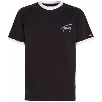 Футболка Tommy Jeans Signature Logo Ringer, черный