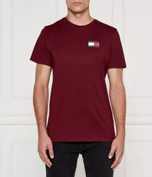 Футболка Tommy Jeans Slim Fit, бургундия