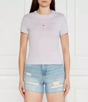 Футболка Tommy Jeans Slim Fit, лавандовый