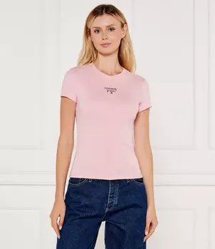 Футболка Tommy Jeans Slim Fit, пудрово-розовый