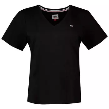 Футболка Tommy Jeans Slim Soft Short Sleeve V Neck, черный