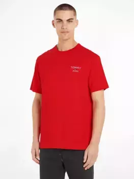 Футболка Tommy Jeans "TJM REG CORP TEE EXT" с вышивкой Tommy Jeans, малиновый