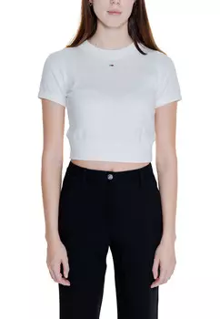 Футболка Tommy Jeans укороченная, белый