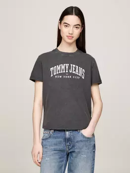 Футболка Tommy Jeans VARSITY Regular Fit, цвет grafite