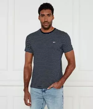 Футболка Tommy Jeans в полоску, синий / белый