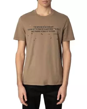 Футболка Tommy Poem с эффектом потертости Zadig & Voltaire, коричневый/бежевый