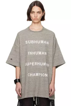Футболка Tommy в стиле Champion Edition Rick Owens, серый
