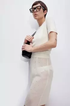 Футболка тонкой вязки H&M, бежевый