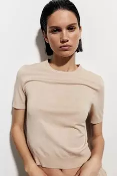 Футболка тонкой вязки H&M, бежевый