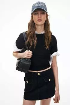 Футболка тонкой вязки H&M, черный
