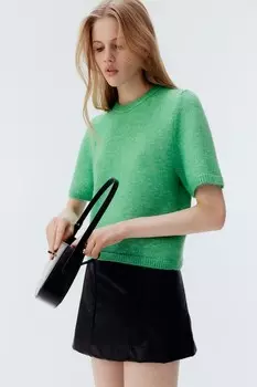 Футболка тонкой вязки H&M, зеленый