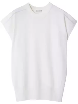 Футболка тонкой вязки из шерсти Burberry, белый