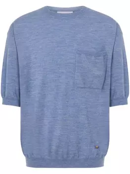 Футболка тонкой вязки Moschino, синий