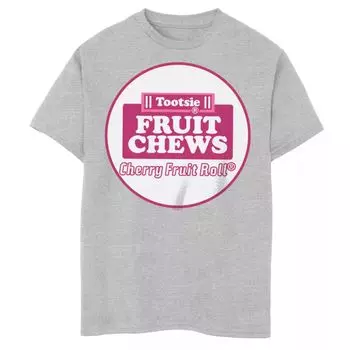 Футболка Tootsie Fruit Chews Cherry Circle для мальчиков 8–20 лет с графическим рисунком и логотипом Licensed Character
