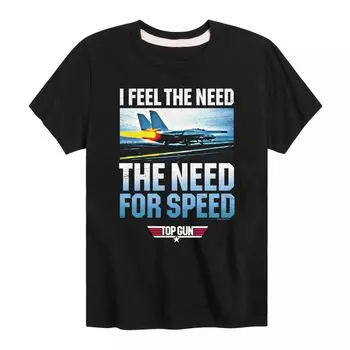 Футболка Top Gun с рисунком «Need For Speed» для мальчиков 8–20 лет Licensed Character, черный