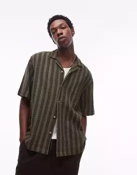 Футболка Topman с короткими рукавами, вязаная крючком, зеленого цвета