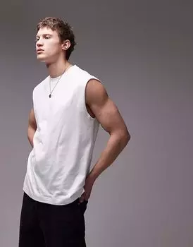 Футболка Topman свободного кроя без рукавов белого цвета