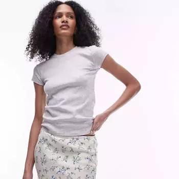 Футболка Topshop Elongated Style, серый