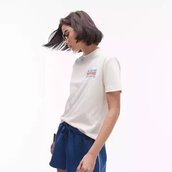 Футболка Topshop Inscription "Academie Des Sports”, светло-бежевый