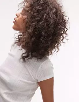 Футболка Topshop Pointelle белого цвета