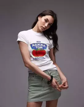 Футболка Topshop с принтом Momma Tom на каждый день белого цвета