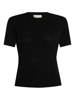 Футболка Tory Burch perforated-knit top, черный