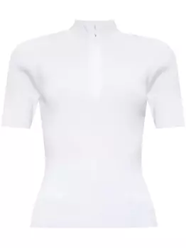 Футболка Tory Burch в рубчик, белый