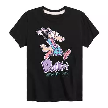 Футболка «Тявкающий Роко» Nickelodeon Rocko's Modern Life для мальчиков 8–20 лет Licensed Character, черный
