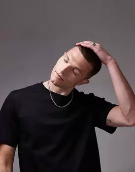 Футболка тяжелого веса ARKET черного цвета