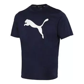Футболка train favorite heather t-shirt 'navy' Puma, синий