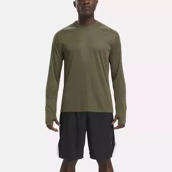 Футболка Training с длинными рукавами Tech Reebok, цвет Army Green