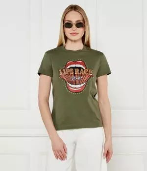 Футболка трапани губы гонка Regular fit Pinko, серый