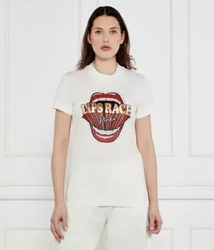 Футболка трапани губы гонка Regular fit Pinko, белый