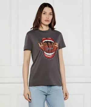 Футболка трапани губы гонка Regular fit Pinko, черный